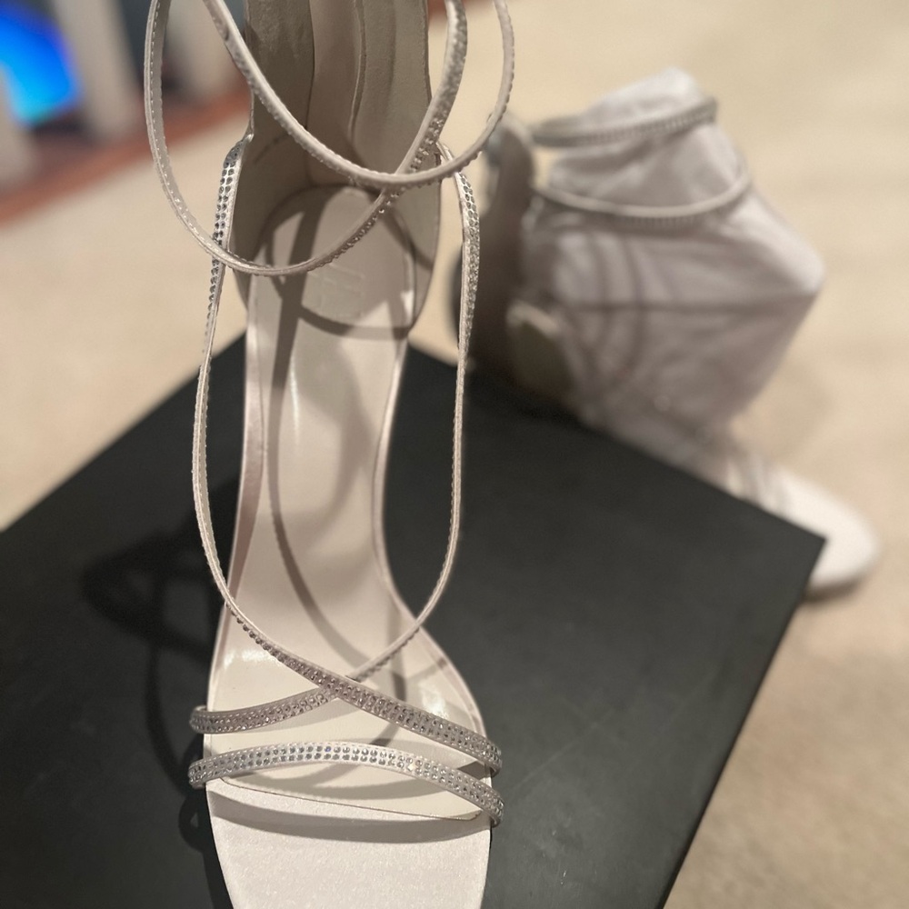 AMINAH IYNA Crystal Strappy High Heel Sandal